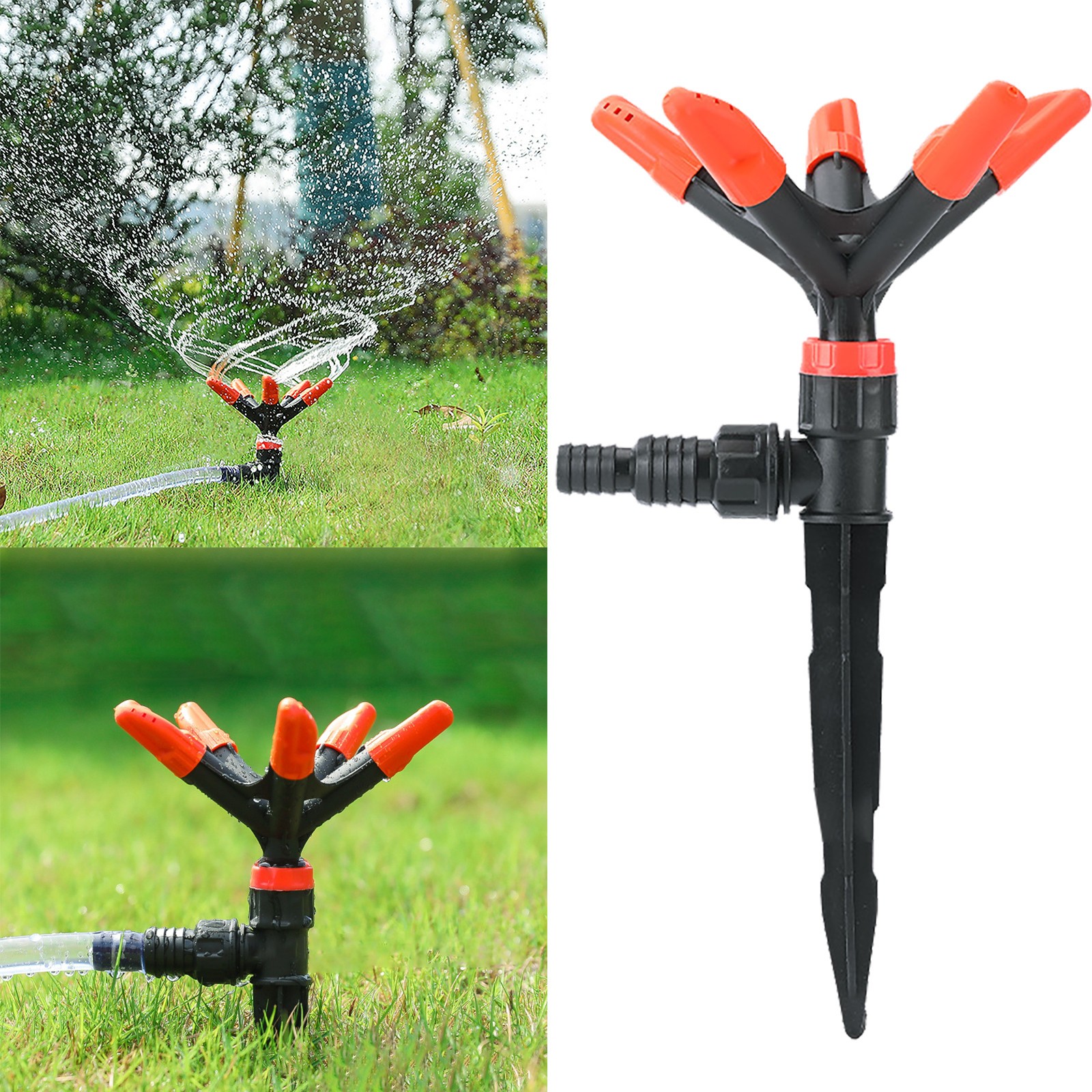 Water Sprinklers Sprinkler Automatic 360° Rotating Garden Water ...