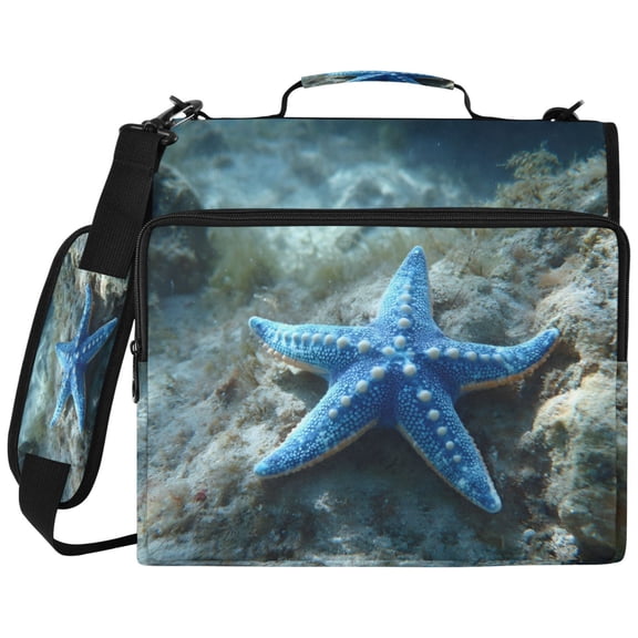 ALAZA Zipper Binder Starfish-1 Pattern 2 inch 3 Ring 500 Sheet Capacity Trapper Keeper File Folder Organizer Bag