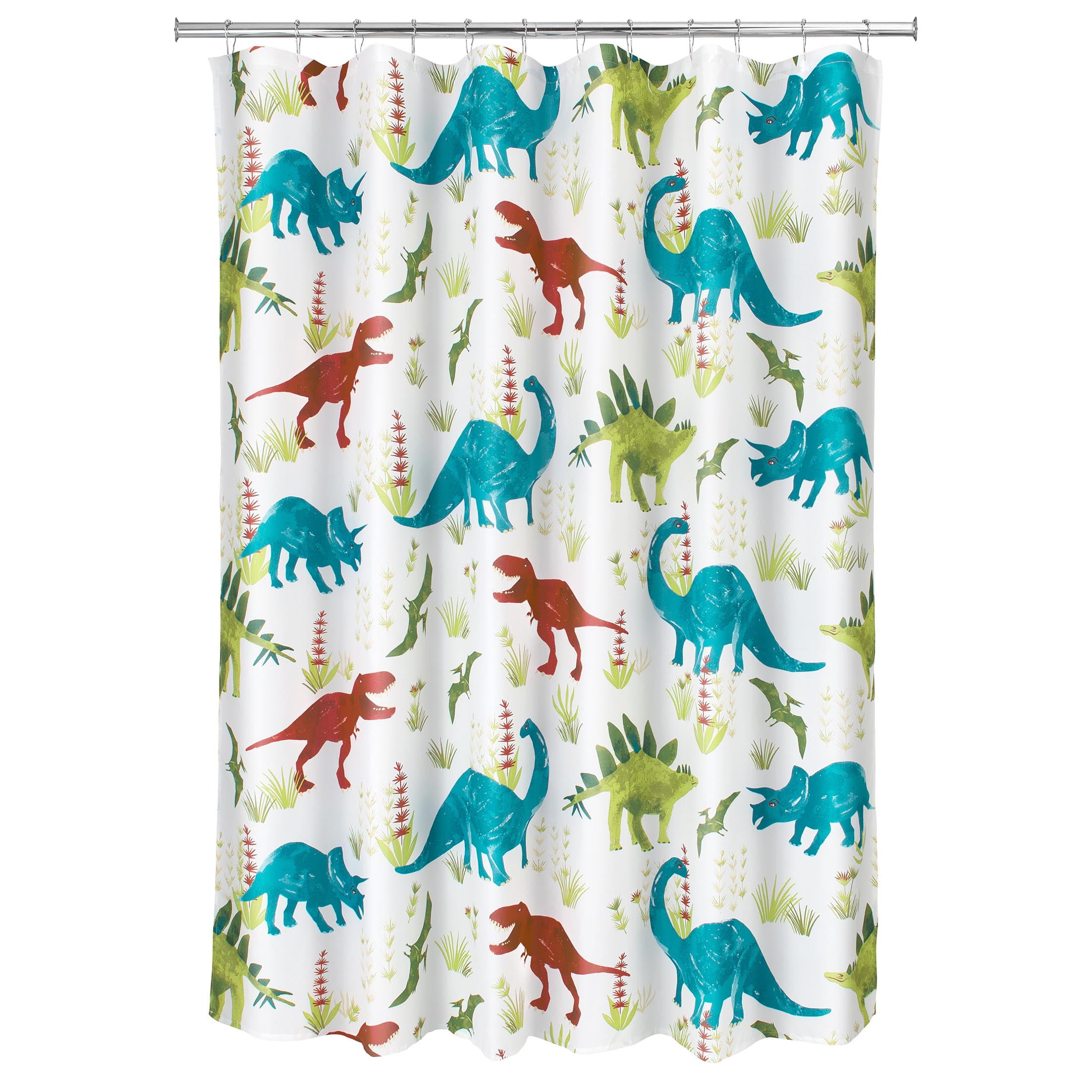 Dino Fabric Shower Curtain by Your Zone, Multi Print, 72" x 72"