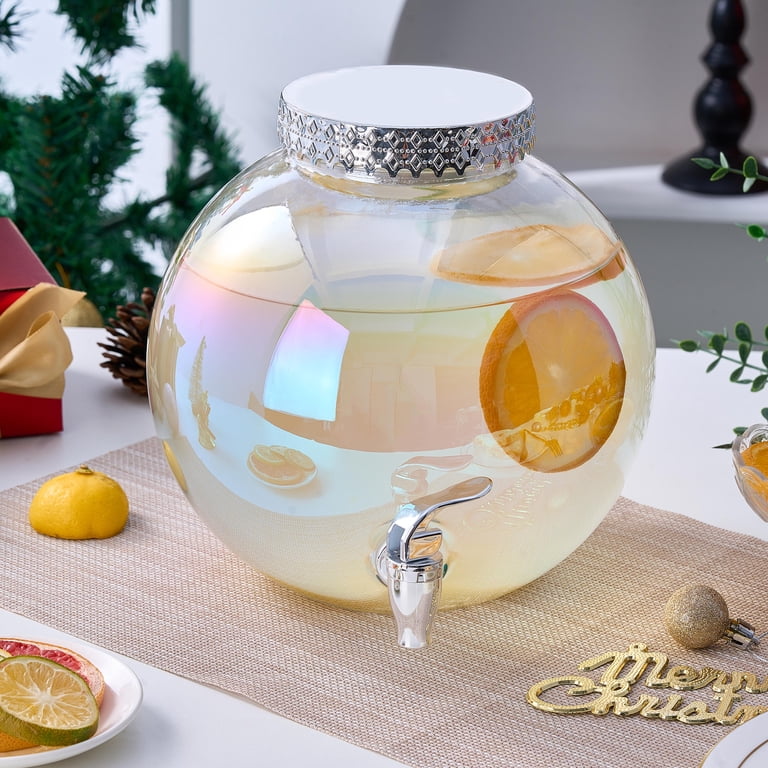 Holiday Time 1.5 Gallon Clear Iridescent Glass Ornament Dispenser
