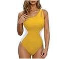 thumbnail image 3 of Sentmoon Women's One-Piece Swimsuits High Cut Bathing Suits Women with Built in Bra Wireless Tummy Control Push Up Color Block Oversized Backless Bikini Women Summer Beach, 3 of 6