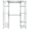 thumbnail image 6 of Zimtown Freestanding Closet System Storage Organizer Shelves Kit Expandable Heavy Duty Garment Rack Wardrobes Hanging Clothes Rack Metal Silver, 6 of 10