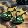 thumbnail image 3 of Chririnla Womens Flip Flops Jamaican Flag Print Casual Non-Slip Quick Dry Slides Sandals Palm Tree Print Fashion Lightweight Thin Strap Beach Sandal for Walking Vacation, 3 of 7