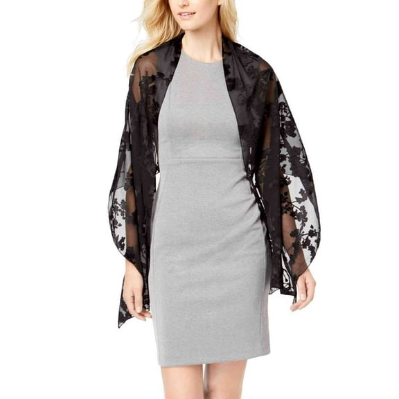 INC International Concepts Women’s Blossom Shadow Evening Wraps, Black