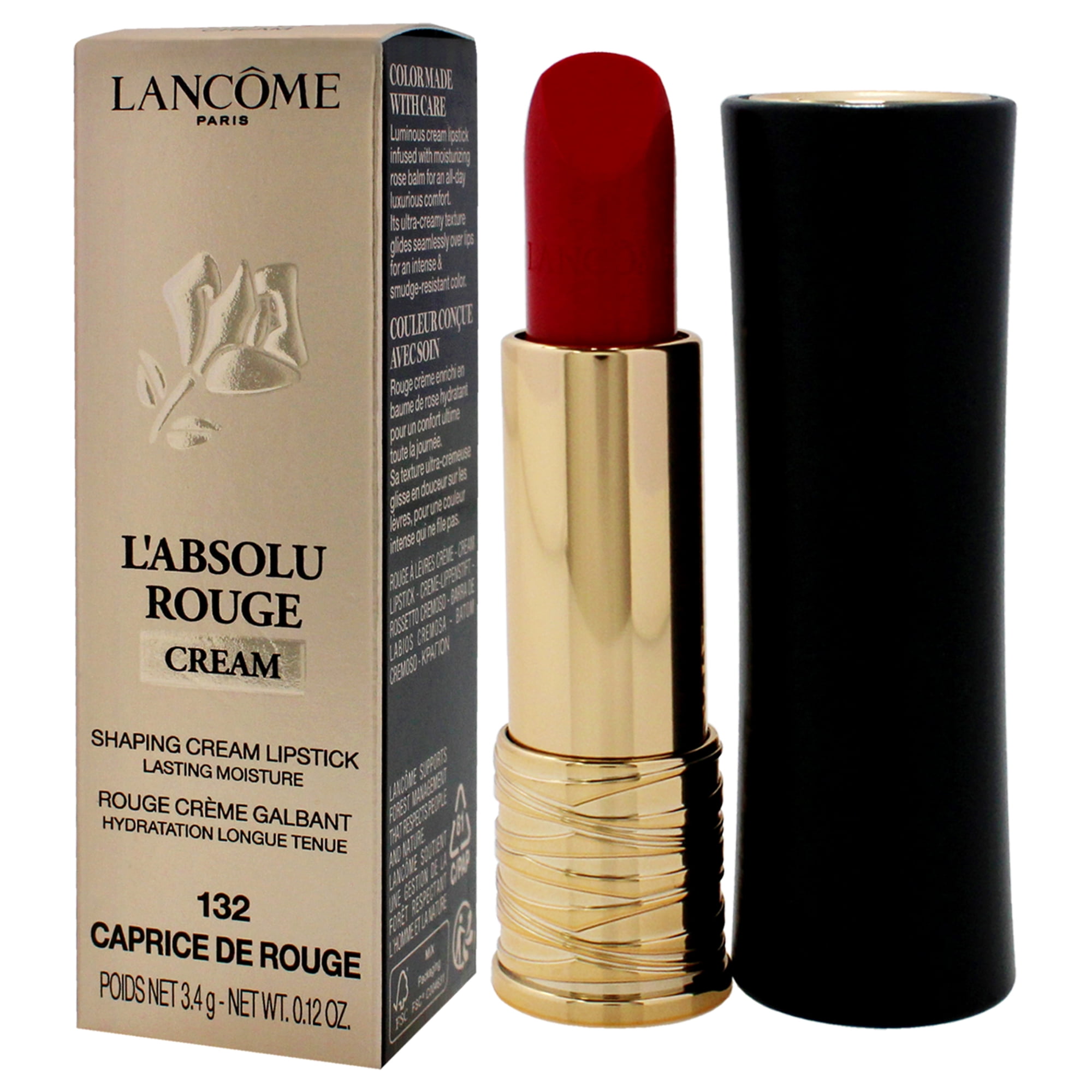 Lancome LAbsolu Rouge Cream Lipstick - 132 Caprice De Rouge , 0.12 oz Lipstick