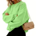 thumbnail image 6 of Xyxonk Womens V Neck Oversized Sweatshirts Cute Drop Shoulder Pullover Tops Fall Long Sleeve Street Hoodies with Pockets Solid Color Clothing,Fluorescent Green XL, 6 of 6