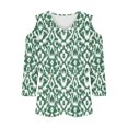 thumbnail image 4 of BangWanChi Womens Summer Tops with Sleeves Women's Fashionable Casual 3/4 Sleeve Off Shoulder V-neck Printed Top, 4 of 5