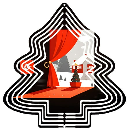 Metal Hanging Christmas Tree-Shaped Wind Decorations – Festive Garden Spinners with Stylish Pattern Design for Yard and Garden Decor Metal Hanging Christmas Tree-Shaped Wind Decorations – Festive Garden Spinners with Stylish Pattern Design for Yard and Garden Decor