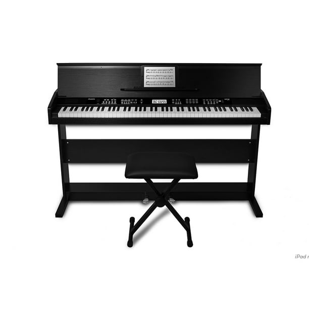 Alesis Virtue 88Key Digital Piano with Wooden Stand and Bench (Black