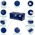 thumbnail image 5 of 4 Pack Heavy-Duty Moving Bags W/Backpack Straps, Strong Handles & Zips, Clothes Storage, Packing, Reusable (Blue, 4 Pack), 5 of 5