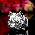 thumbnail image 2 of PAURO Men's Stainless Steel Dog Head Ring Bully Pitbull Design Animal Jewelry Size 10, 2 of 5