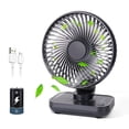 thumbnail image 1 of CONBOLA Ventilador de escritorio oscilante pequeño Ventilador de mesa portátil USB recargable con batería Ventilador personal silencioso Ventilador de circulación de aire de escritorio de doble ángulo, 1 of 5