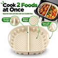 thumbnail image 3 of Reusable Divided Air Fryer Silicone Liner, Square Cooking Tray Insert, Raised Ridges for Grease Drainage, Built-In Side Handles for Easy Lifting, Akmoler, 3 of 8