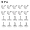 thumbnail image 4 of Unique Bargains 30 Packs M4 x 10mm Filetage Mâle Moleté Boutons Pouce Vis Boutons de Serrage Poignée Blanc, 4 of 5