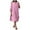 Pink, variant on Women's Loose Casual Long Sleeve Cotton Linen Dress - Pure Color Plus Size Dresses With Pockets, Relaxed Fit S-5XL​