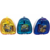 Despicable Me Minions Set of 3 Pencil Sharpeners- Yellow, Teal, Blue