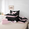 thumbnail image 4 of Erosebridal Black Pink Bowknot Bedding King Size, Initial Letter X Bedding Sets King Size, Cartoon Monogrammed Reversible Bed Set, Breathable Bedroom Decorative, 7pcs, 4 of 6
