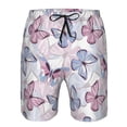 thumbnail image 4 of Naloa Butterflies in Pastel Men's Beach Shorts, Surfing shorts, Swim trunks, Quick Dry Swim Trunks for Surfing Beach Fun - Large, 4 of 9