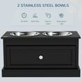thumbnail image 3 of Pet Beds PawHut Large Elevated Dog Bowls with Storage Drawer Containing 11L Capacity, Raised Dog Bowl Stand Pet Food Bowl Dog Feeding Station, Black,Dog Beds, 3 of 9