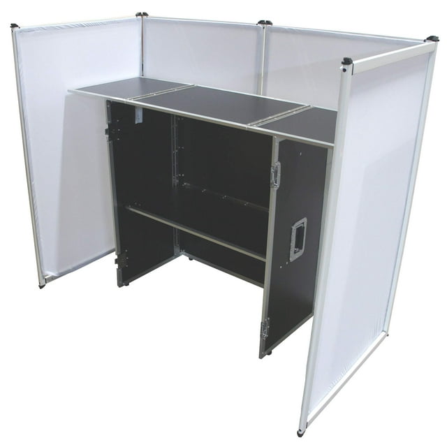 Harmony Audio Aluminum Portable Dj Facade Booth Scrim & 54"" Workstation Table