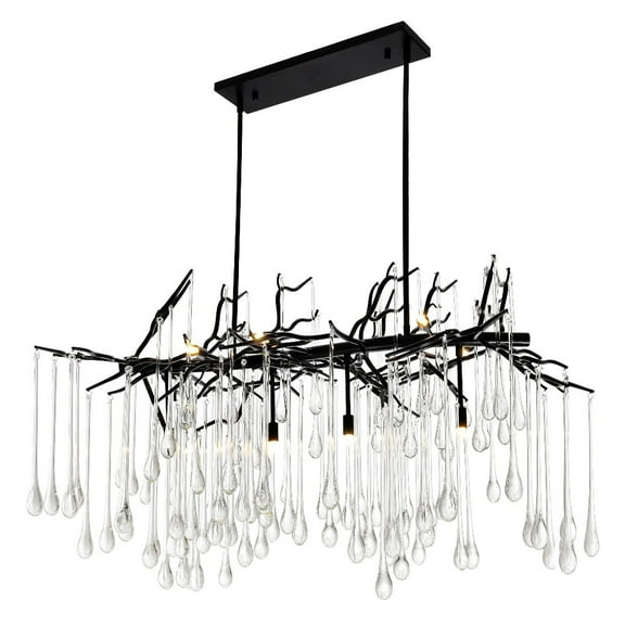 CWI Lighting Anita 10 Light Glass Indoor Chandelier in Black