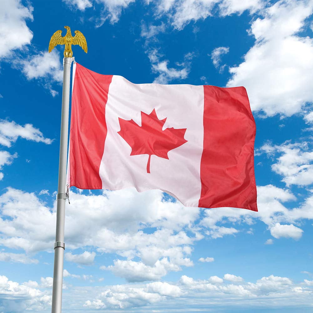 Yeshom 4x6 Durable Polyester Canadian Flag with Vivid Fade-Resistant Colors and Brass Grommets