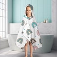 thumbnail image 6 of White Boho Bohemia Rainbow Leopard Hearts Pattern Hooded Bath Towel，50"x30" for Ages 3 To 12 Kids, Quick Dry Lightweight Soft Microfiber Hood Beach Towel Cover Up for Kids, 6 of 7