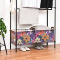 thumbnail image 3 of Yayeee Foldable Storage Basket for Shelves with Handles Waterproof Cloth Bins, Colorful Painted Flowers Pattern, 3 of 7