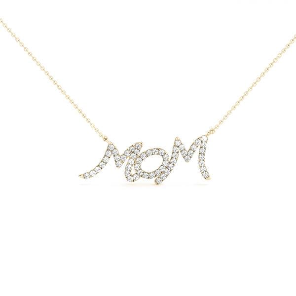 14K Gold \u0026 Diamond MOM Necklace 