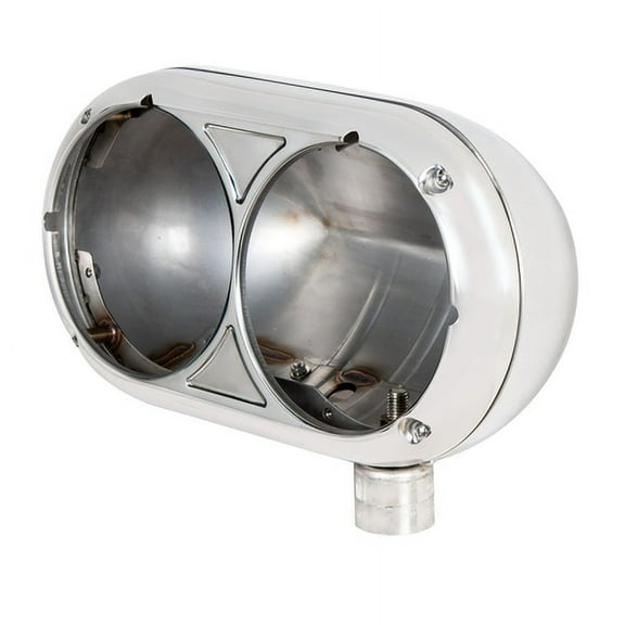 United Pacific 32179 Headlight Housing   Dual, Stainless, For Peterbilt 359
