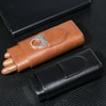 thumbnail image 5 of Estuche para Puros Humidor de Puros PortáTil de Dedos Caja de PU, MarróN, 5 of 5