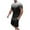 B-Black, variant on Wyobmus Men's 2 Piece Gradient Outfit Short Sleeve Round Neck Shirt Drawstring Waist Pocket Shorts Set A-Blue