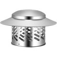 thumbnail image 1 of Bouchon de Cheminée en Acier Inoxydable 110mm, Couvercle de Cheminée, Couvercle de Tuyau de Cheminée, Couvercle de Pluie pour Ventilation Améliorée de Cheminée, 1 of 5