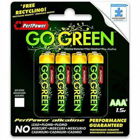 Go Green Alkaline Battery, AAA, 8-Pack