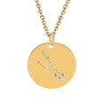 thumbnail image 4 of Collier en Acier Titane Serti de Diamants Mode 12 Constellations Bijoux, 4 of 9