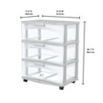 Bella Storage Solution 3 Drawer Wide Cart Silver