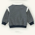 thumbnail image 5 of YTDSCS Boys Girls Spring Fall Lapel Stripe Sweatshirt for Toddler Kids,Baby Long Sleeve Comfortable Casual Pullover for 1-7Years, 5 of 7