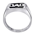 thumbnail image 3 of MauliJewels Father's Day Gift for Men 0.01 Carat DAD Embossed Diamond Ring, Prong-Setting, 10K White and Yellow Gold, 3 of 4
