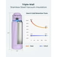 thumbnail image 6 of WaterH BOOST Smart Water Bottle Reminder to Drink&Tracker-Double Wall Vacuum Insulated Stainless Steel, Wide Mouth 32 oz, for Gift-Purple, 6 of 9