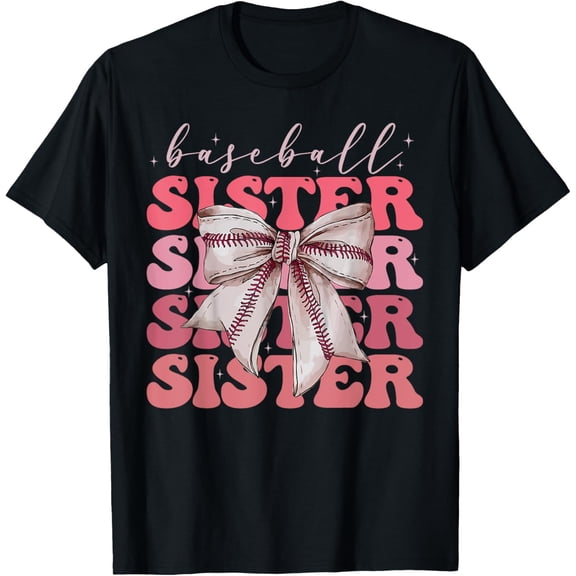 Baseball Baseball Sister Coquette Bow T-shirt