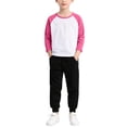 thumbnail image 6 of QSXADF Fall Winter Unisex Girls Boys Sweatsuit Set Solid Raglan Sleeve Sweatshirt Jogger Set Long Sleeve Tapered Casual Daily Outfit Children Clothing Set, 6 of 6