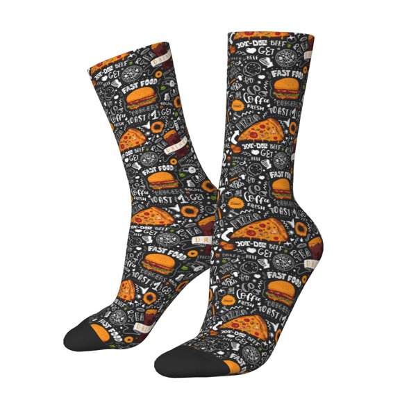 Vsdgher Fastfood 1 Crew Socks for Men & Women, Breathable Casual Athletic Ankle Socks