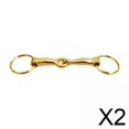 thumbnail image 1 of 2xHorse Snaffle Bit Llavero Favores De Fiesta Bolso Decoración Colgante Llavero De Aleación Oro, 1 of 8