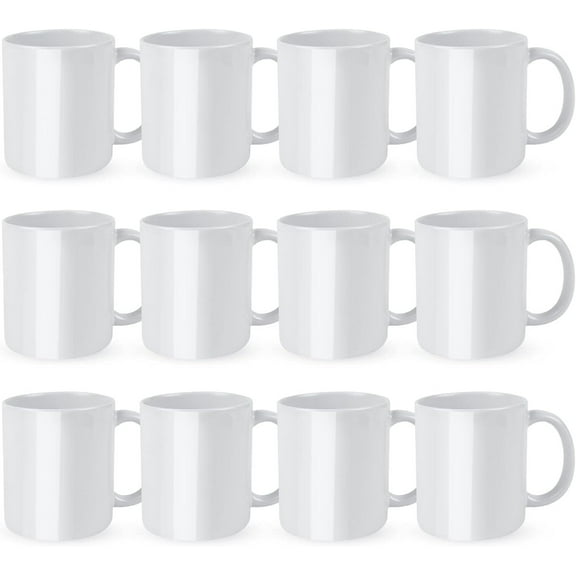 HTVRONT Sublimation Mugs Blank 11 oz - 12 Pack Tazas Para Sublimacion - Sublimation Coffee Mugs