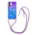 thumbnail image 1 of Funda para iPhone 16 Brillantina Líquida Divertida Reluciente y con Cristales en Movimiento Cuerpo Cruzado con Cordón Ajustable, 1 of 5