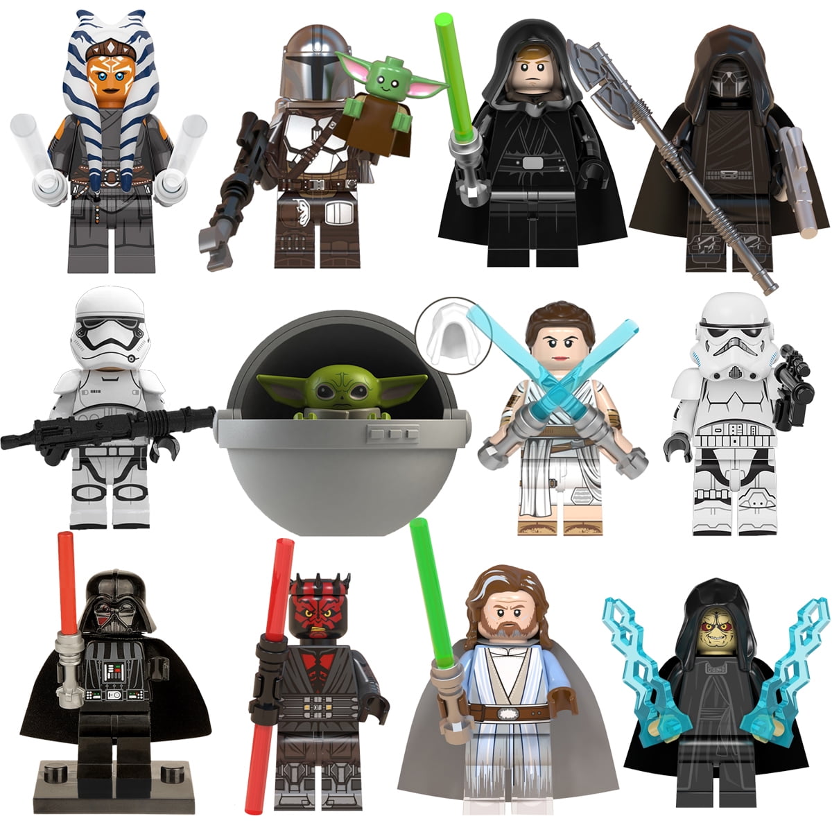 Pris peregrination automatisk 12 Pcs Star Wars Minifigures Pack Building Blocks Toys Set, 1.77 inch Space  Wars Stormtrooper Action Figures Clone Trooper Minifigures Building Kits  Gift for Kids and Fans - Walmart.com