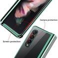 thumbnail image 3 of Compatible with Samsung Galaxy Z Fold 4 Case Plating Frame Electroplate Clear Luxury Elegant Case Camera Protector Soft TPU Shockproof Protective 3 PCS Anti-Skid Galaxy Z Fold 4 Case -Green, 3 of 12