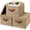 Brown, variant on Storage Basket with Lid, Linen Fabric Storage Bins with Label, Decorative Storage Boxes, Clothes Storage and Organization, Memory Keepsake Box, 3-Pack, Brown