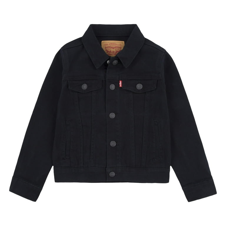Denim jacket levis black hot sale