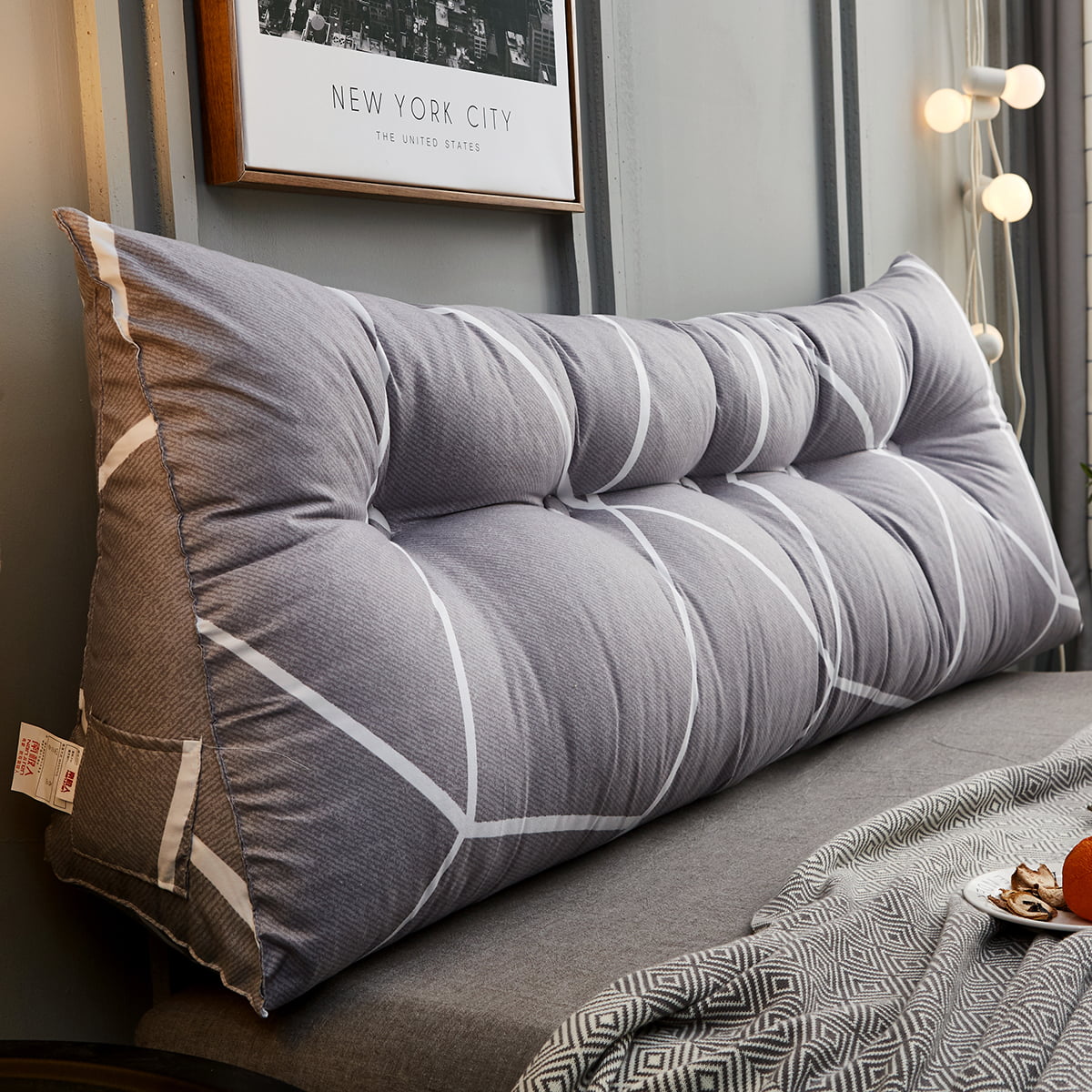 71'' Triangular Wedge Lumbar Bed Pillow Support Cushion Sofa Backrest Headboard 
